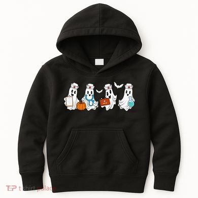 Cute Nurse Halloween Ghost Kids Hoodie