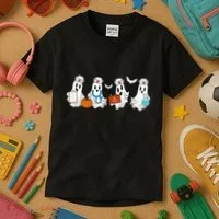 Cute Nurse Halloween Ghost Kids T-Shirt thumb 3
