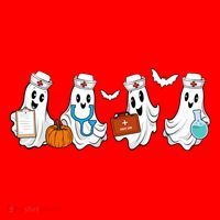 Cute Nurse Halloween Ghost Santa Hat thumb 1