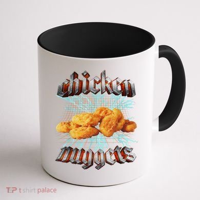Chicken Nuggets Heavy Metal Funny Coffee Mug back