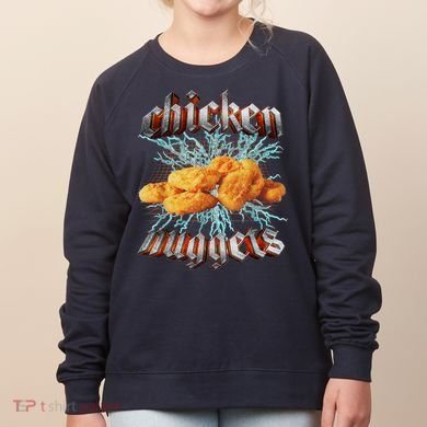 Chicken Nuggets Heavy Metal Funny Women's Sweatshirt