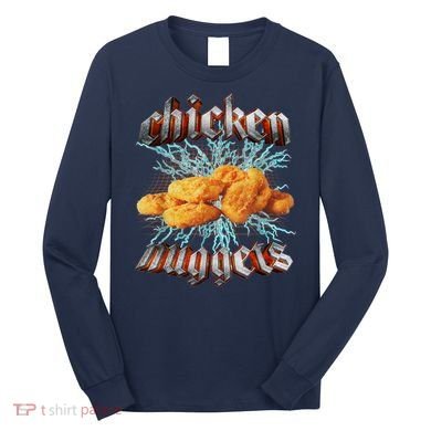 Chicken Nuggets Heavy Metal Funny Long Sleeve Shirt
