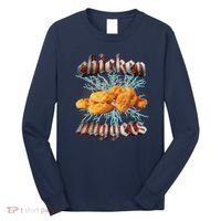 Chicken Nuggets Heavy Metal Funny Long Sleeve Shirt thumb 0