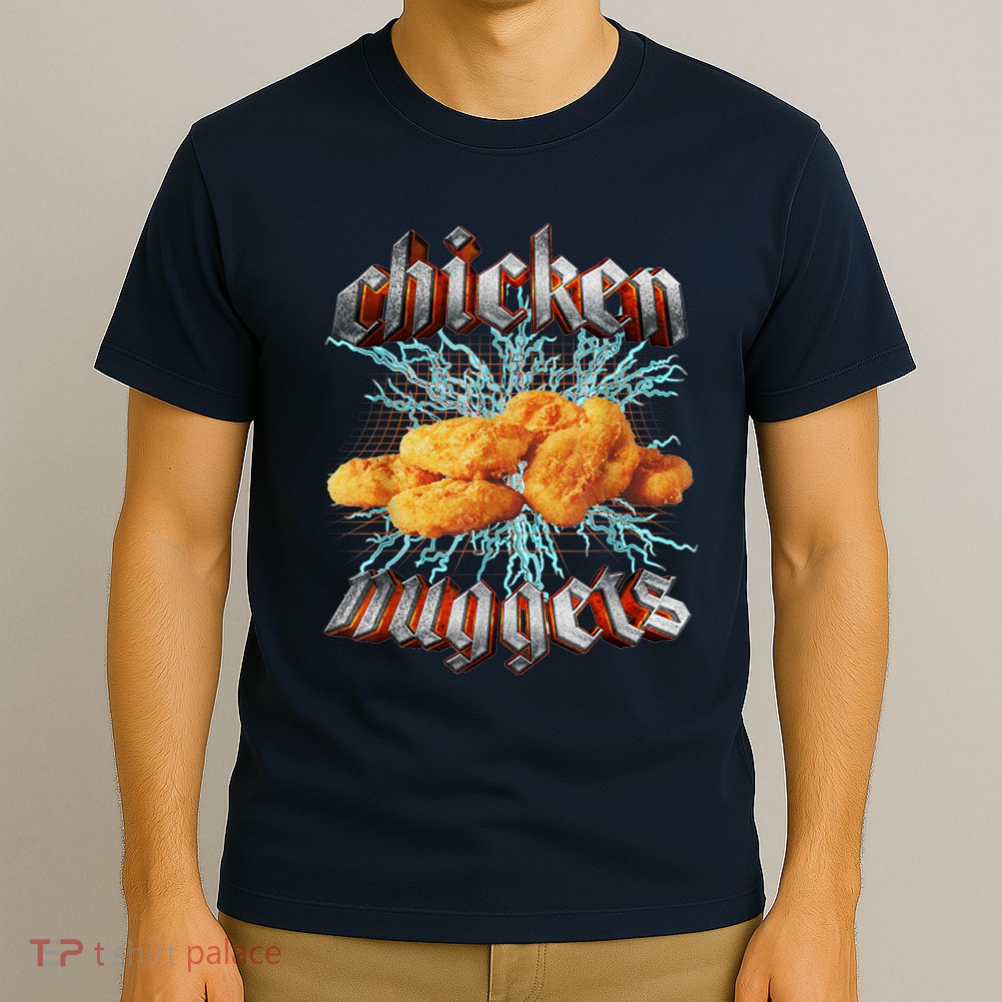 Chicken Nuggets Heavy Metal Funny T-Shirt