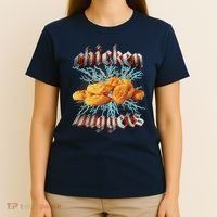 Chicken Nuggets Heavy Metal Funny T-Shirt thumb 4