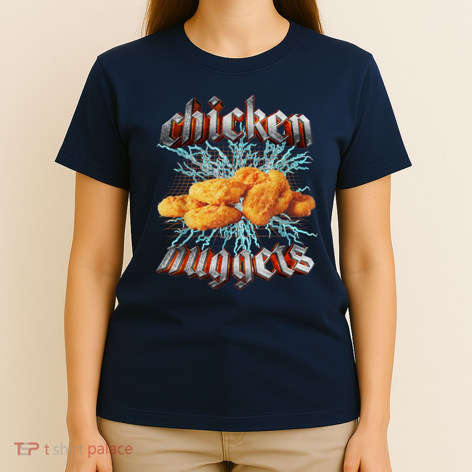 Chicken Nuggets Heavy Metal Funny T-Shirt