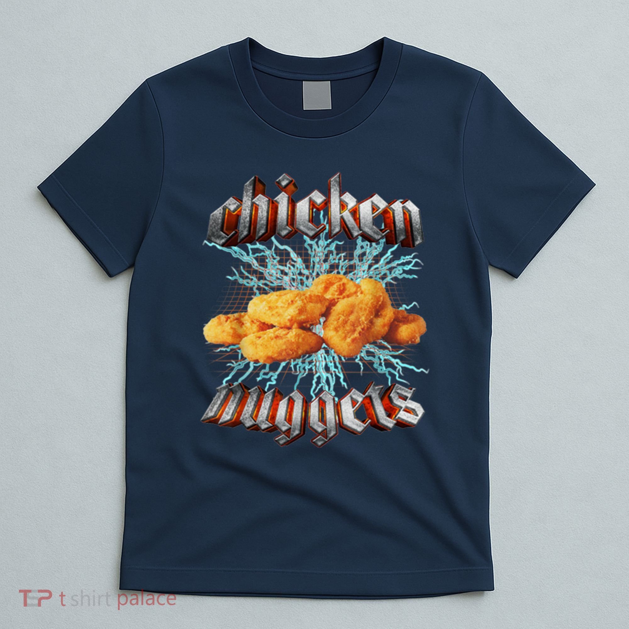 Chicken Nuggets Heavy Metal Funny T-Shirt