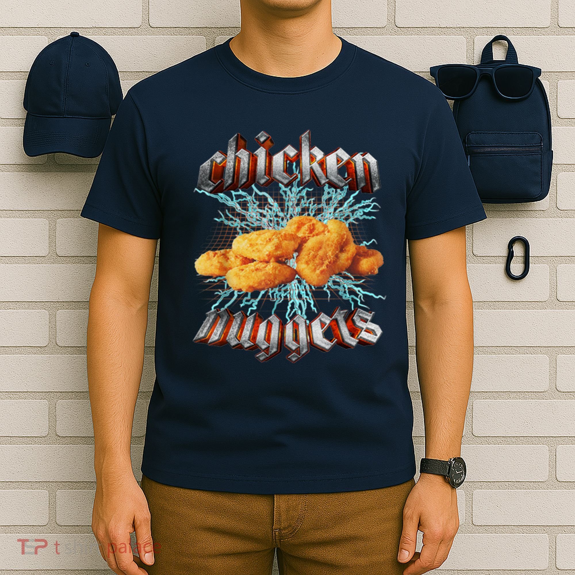 Chicken Nuggets Heavy Metal Funny T-Shirt