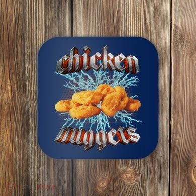 Chicken Nuggets Heavy Metal Funny Coaster
