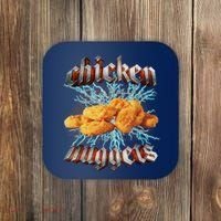 Chicken Nuggets Heavy Metal Funny Coaster thumb 0