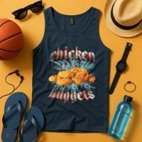 Chicken Nuggets Heavy Metal Funny Tank Top thumb 4