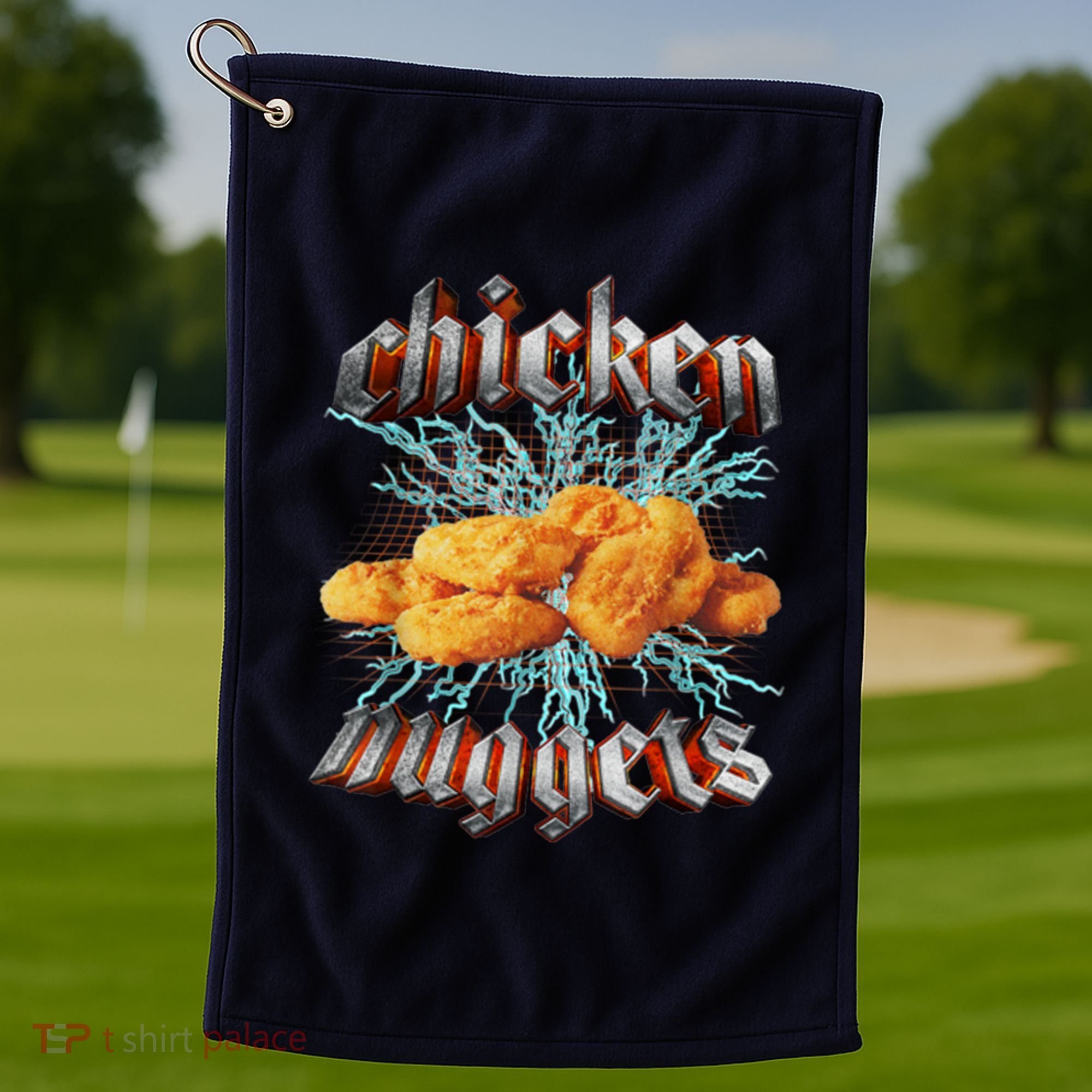 Chicken Nuggets Heavy Metal Funny Golf Towel