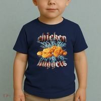 Chicken Nuggets Heavy Metal Funny Toddler T-Shirt thumb 2