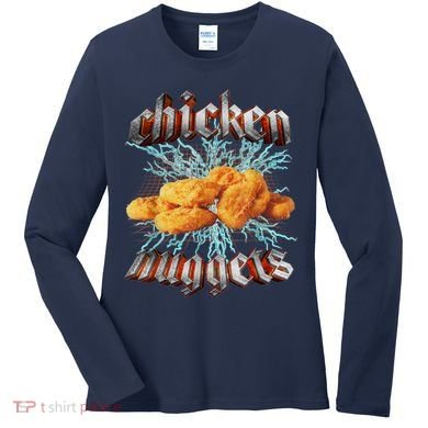 Chicken Nuggets Heavy Metal Funny Women's Long Sleeve Shirt