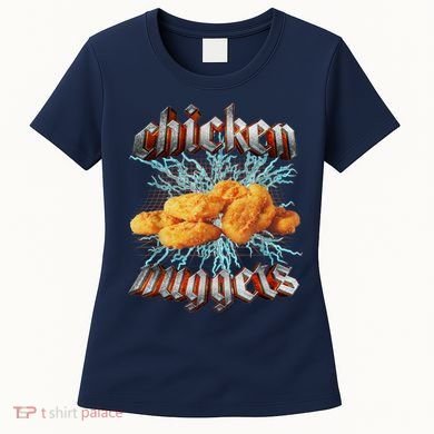 Chicken Nuggets Heavy Metal Funny Women's T-Shirt