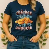Chicken Nuggets Heavy Metal Funny Women's T-Shirt thumb 2