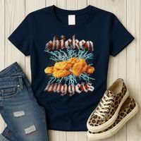 Chicken Nuggets Heavy Metal Funny Women's T-Shirt thumb 3
