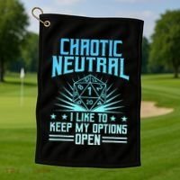 Chaotic Neutral I Like To Keep My Options Open D20 Tabletop Golf Towel thumb 1