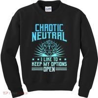 Chaotic Neutral I Like To Keep My Options Open D20 Tabletop Kids Sweatshirt thumb 0