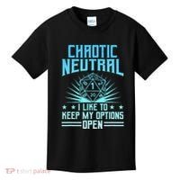 Chaotic Neutral I Like To Keep My Options Open D20 Tabletop Kids T-Shirt thumb 0