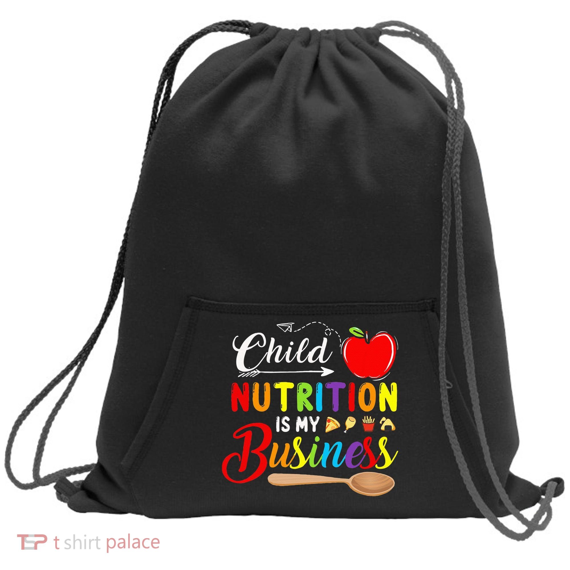 Child Nutrition Is My Business Cute Apple Sweatshirt Cinch Pack Bag