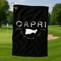 Capri Naples Italy Graphic Golf Towel thumb 1