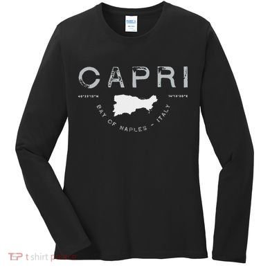 Capri Naples Italy Graphic Women's Long Sleeve Shirt