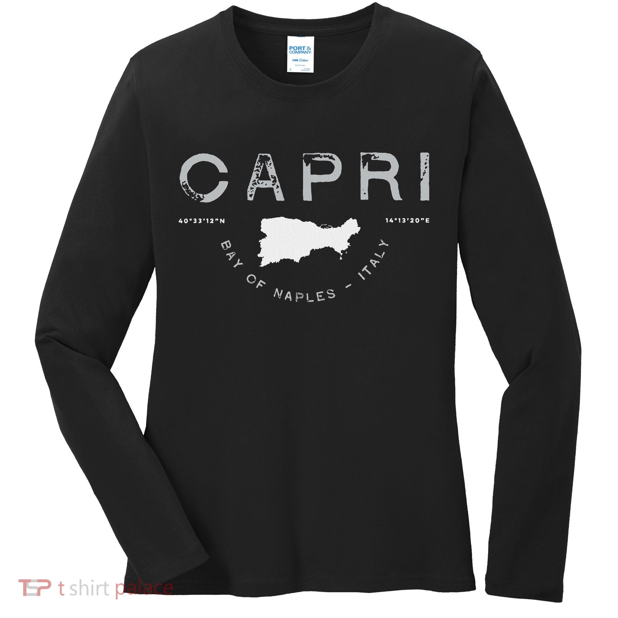 Capri Naples Italy Graphic Women's Long Sleeve Shirt
