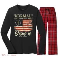 Christian Normal Isnt Coming Back Jesus Is Gift Women's Long Sleeve Flannel Pajama Set  thumb 0