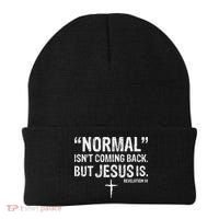 Christian Normal Isn't Coming Back But Jesus Is Revelation 14 Beanie thumb 0