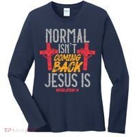 Christian Normal Isn't Coming Back Jesus Is Revelation Women's Long Sleeve Shirt thumb 0