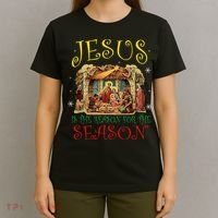 Christmas Nativity Jesus Is The Reason For The Season Manger T-Shirt thumb 4