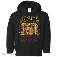 Christmas Nativity Jesus Is The Reason For The Season Manger Toddler Hoodie thumb 0