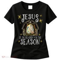 Christmas Nativity Jesus Is The Reason For The Season Manger Women's T-Shirt thumb 0