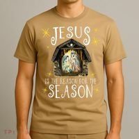 Christmas Nativity Jesus Is The Reason For The Season Manger T-Shirt thumb 3