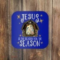 Christmas Nativity Jesus Is The Reason For The Season Ger Gift Coaster thumb 0