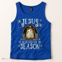 Christmas Nativity Jesus Is The Reason For The Season Ger Gift Tank Top thumb 2