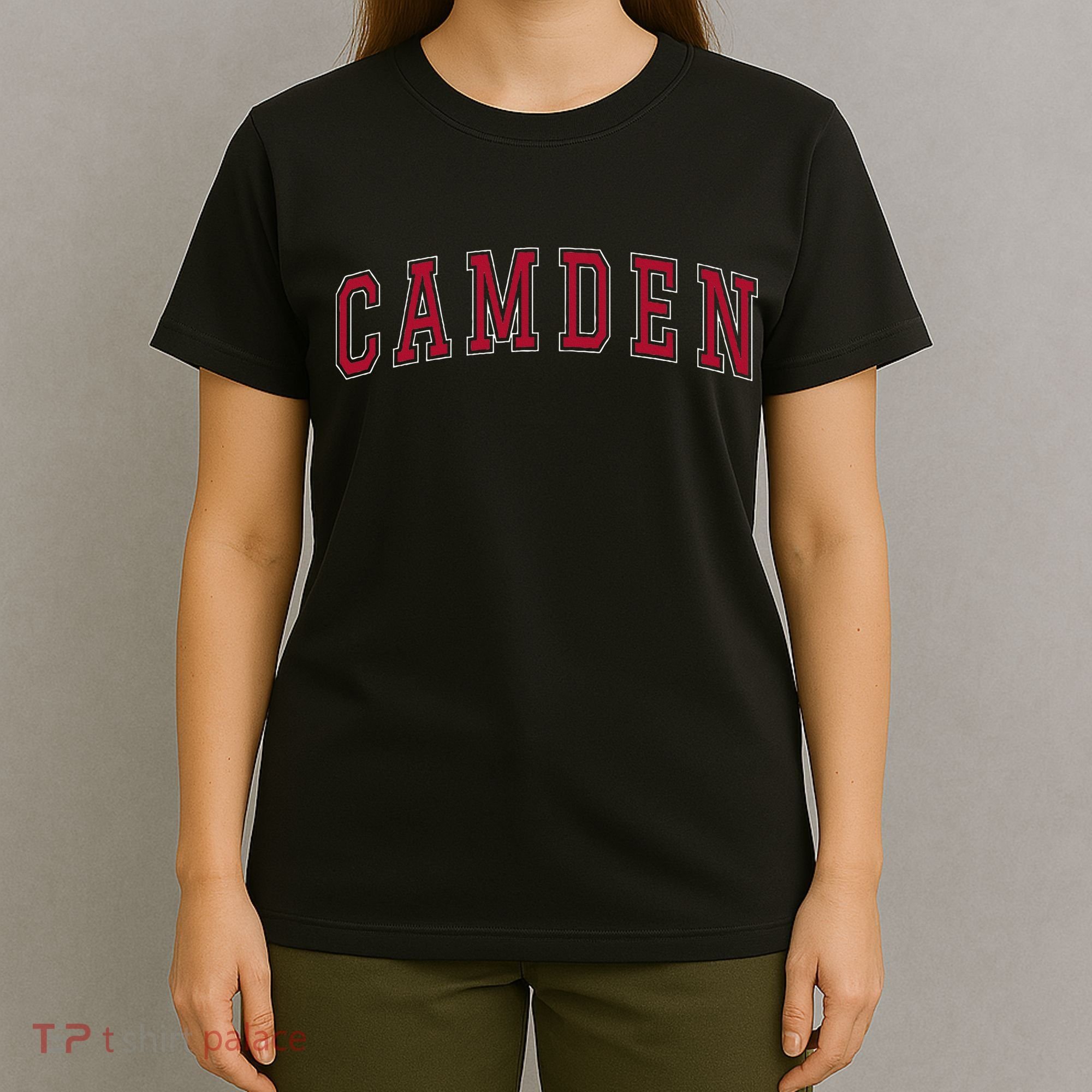 Camden New Jersey Souvenir Sport College Style Text T-Shirt