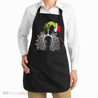 Christmas Nurse Lung Xmas Lights Funny Pulmonologist Xmas Apron thumb 2