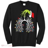 Christmas Nurse Lung Xmas Lights Funny Pulmonologist Xmas Sweatshirt thumb 0