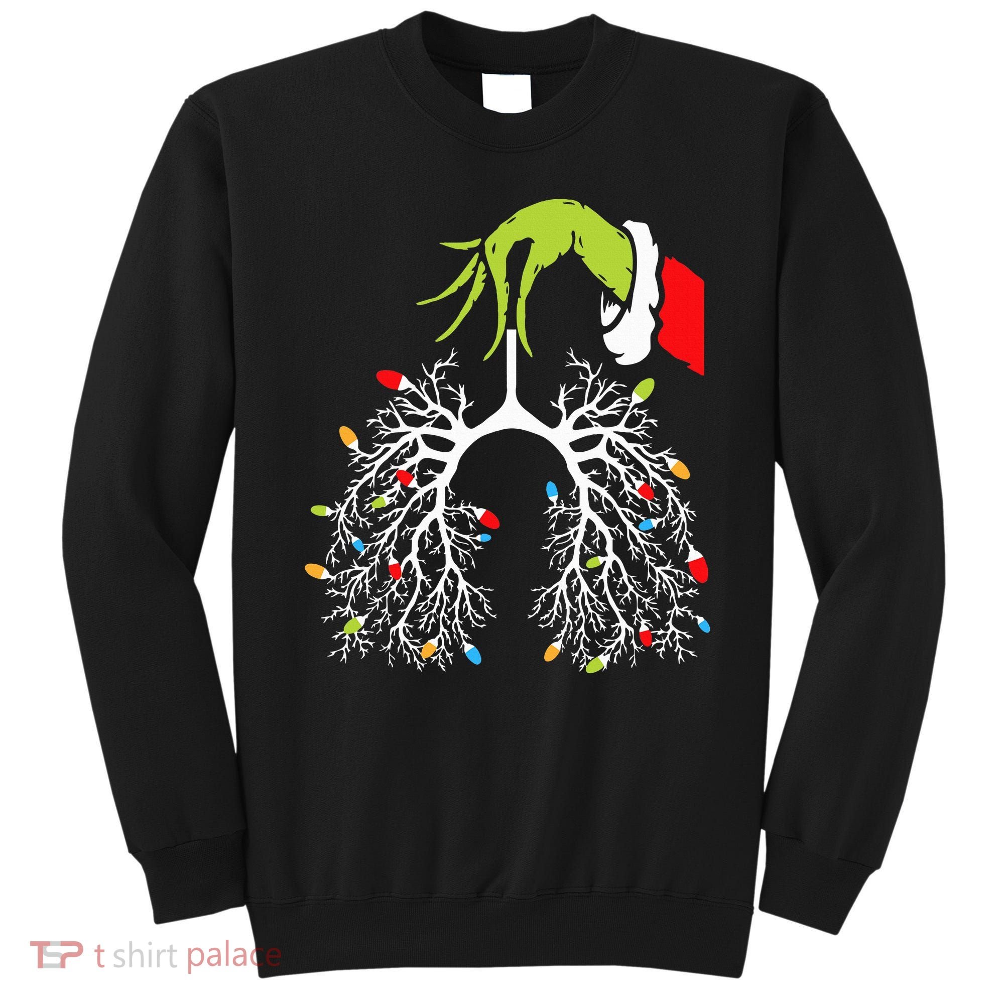 Christmas Nurse Lung Xmas Lights Funny Pulmonologist Xmas Sweatshirt
