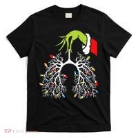 Christmas Nurse Lung Xmas Lights Funny Pulmonologist Xmas T-Shirt thumb 0