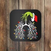 Christmas Nurse Lung Xmas Lights Funny Pulmonologist Xmas Coaster thumb 0