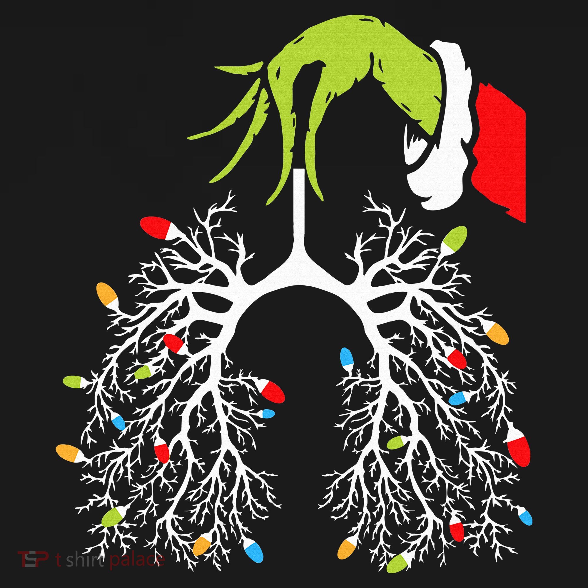 Christmas Nurse Lung Xmas Lights Funny Pulmonologist Xmas Mousepad
