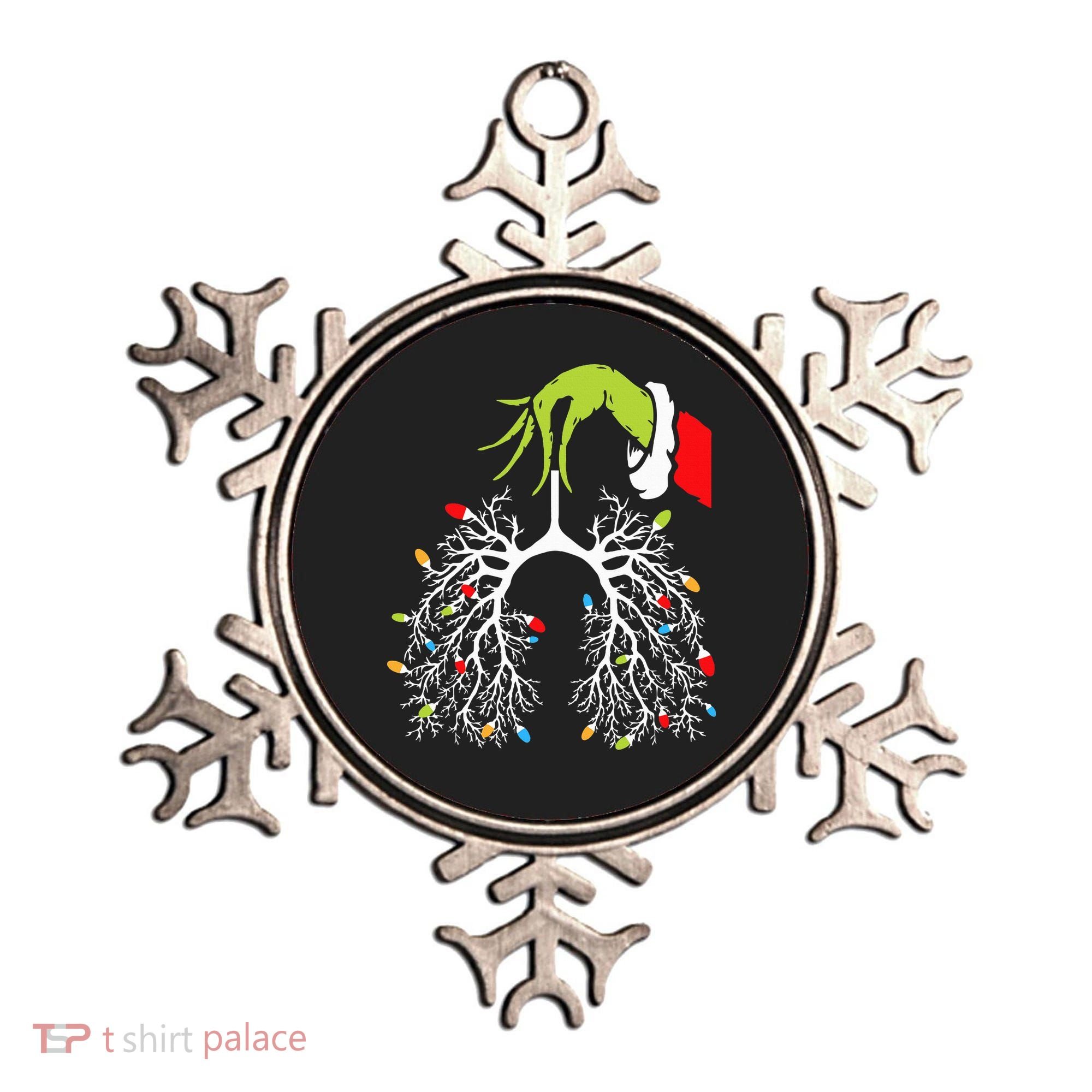 Christmas Nurse Lung Xmas Lights Funny Pulmonologist Xmas Ornament