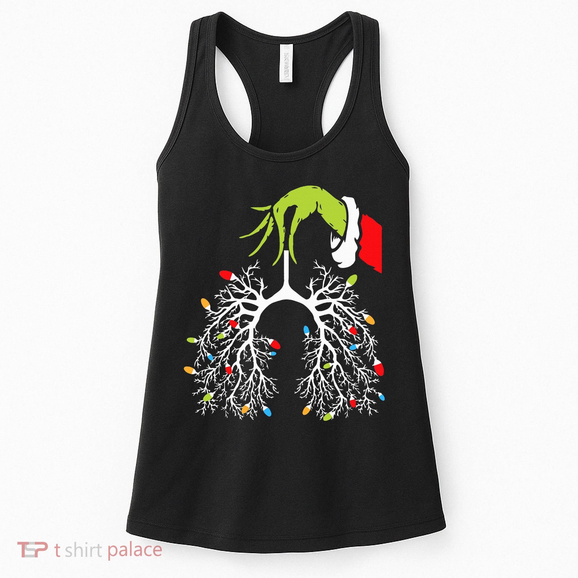 Christmas Nurse Lung Xmas Lights Funny Pulmonologist Xmas Women's Tank Top