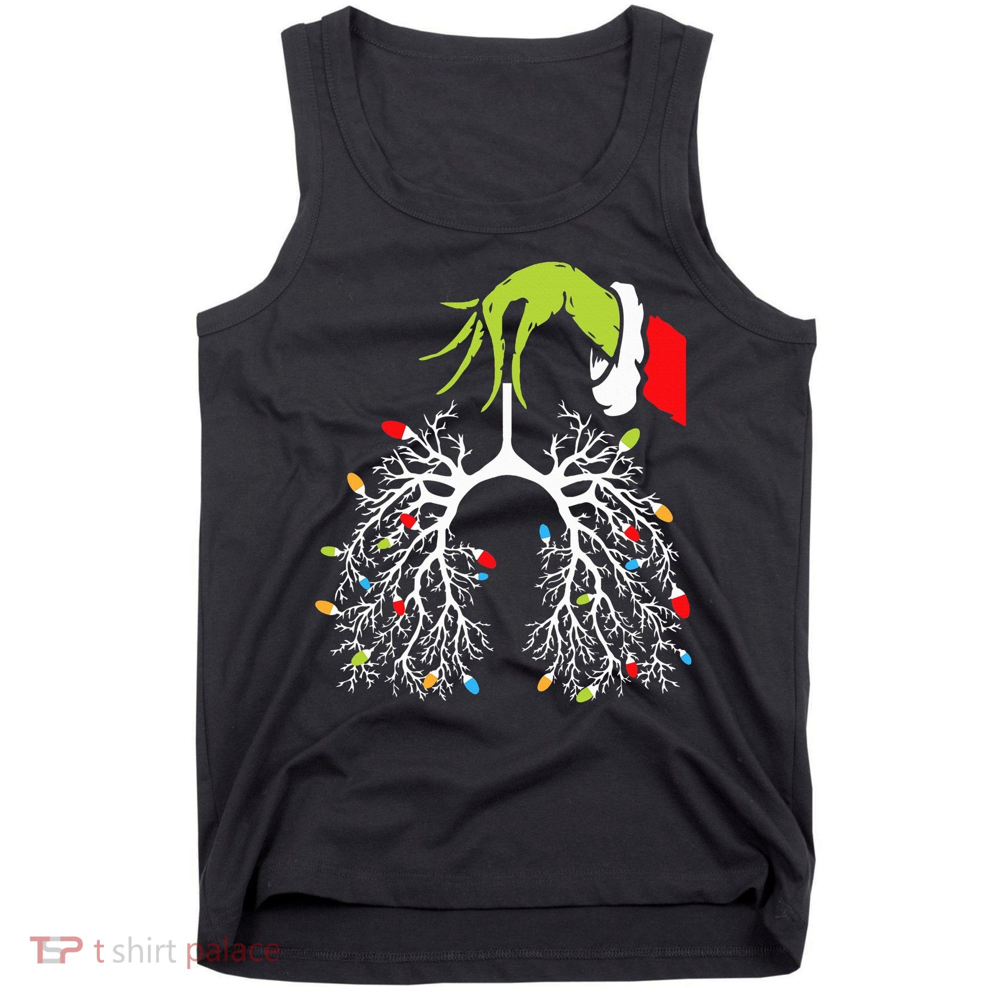 Christmas Nurse Lung Xmas Lights Funny Pulmonologist Xmas Tank Top