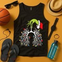 Christmas Nurse Lung Xmas Lights Funny Pulmonologist Xmas Tank Top thumb 4