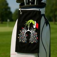 Christmas Nurse Lung Xmas Lights Funny Pulmonologist Xmas Golf Towel thumb 2