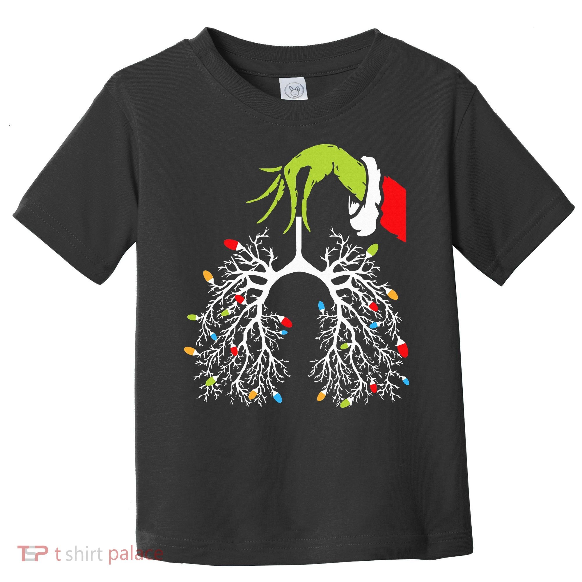 Christmas Nurse Lung Xmas Lights Funny Pulmonologist Xmas Toddler T-Shirt
